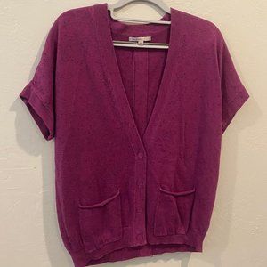 GAP Dull Pink V-Neck Short Sleeve Cardigan | M